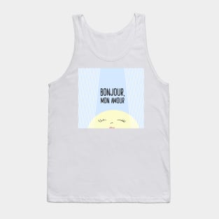 Bonjour Mon Amour Blue #babyboy #nursery #childrensroom #baby #babyshower #illustration #gift #home #decor #sun #pastel #design Tank Top